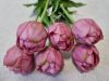 Telt virágú élethű tulipán - mályva - 40 cm