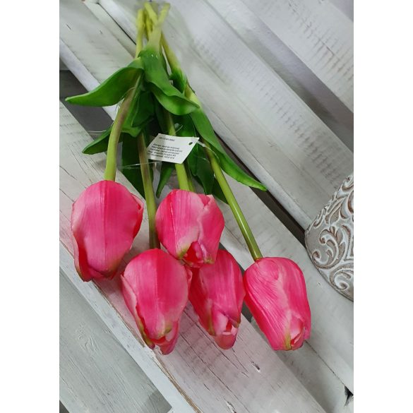 Élethű tulipán - sötétrózsaszín - 45 cm