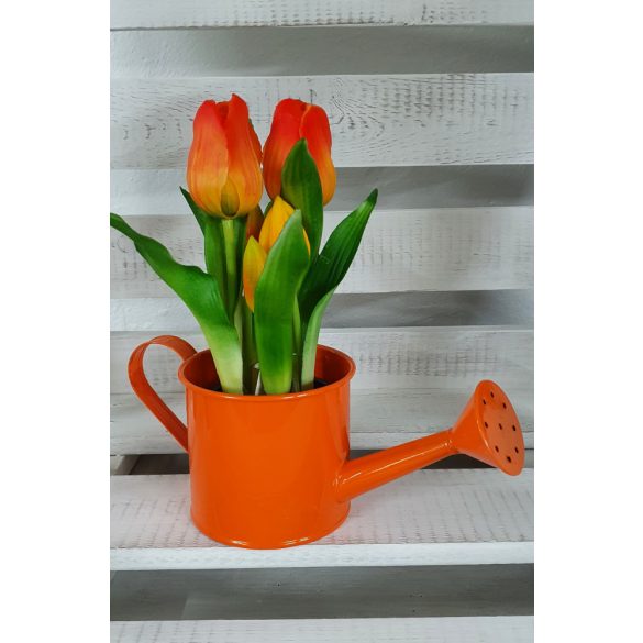 Élethű tulipán cserépben - narancssárga