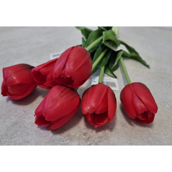 Élethű tulipán - piros - 40 cm