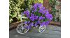 Fém virágtartó bicikli, mini, kerek virágos tartóval